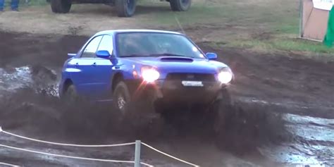 This Lifted Wrx Wants To Be A Truck So Badly Subaru Impreza Drives Off Road Course