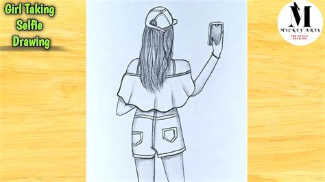 How To Draw A Girl Taking Selfie 🤳 Girl Click Selfie In Mobile Easy