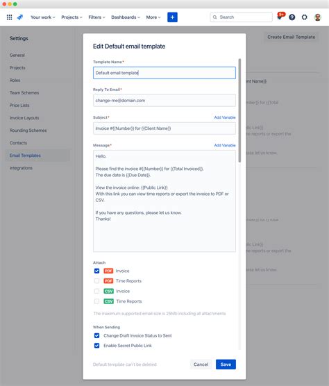 Sending Invoices by Email – Invoicing, Budgeting and Quotes for Jira