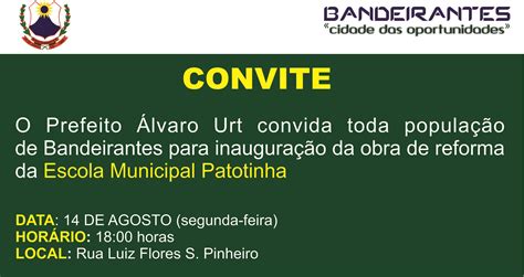 Convite Patotinha Grafica Prefeitura Municipal De Bandeirantes