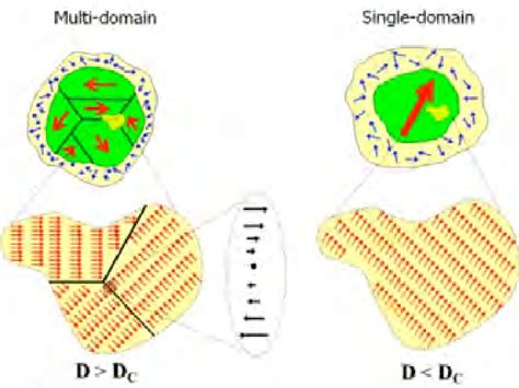 Left Schematic View Of Magnetic Domains In A Multidomain Ferromagnetic