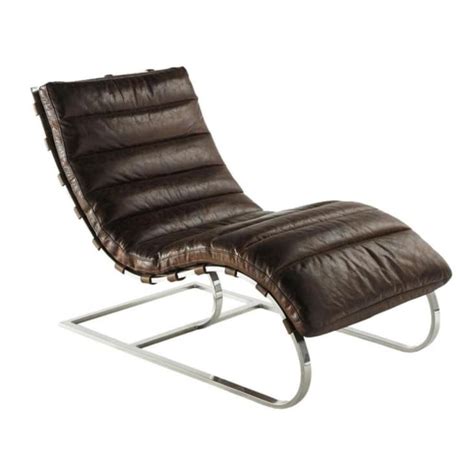 Chaise Longue De Cuero Marr N Freud Maisons Du Monde