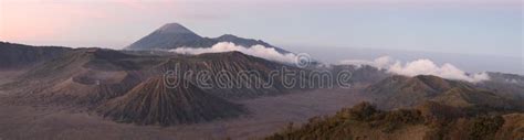 Sunrise Over Mount Bromo And The Tengger Caldera In East Java I Stock