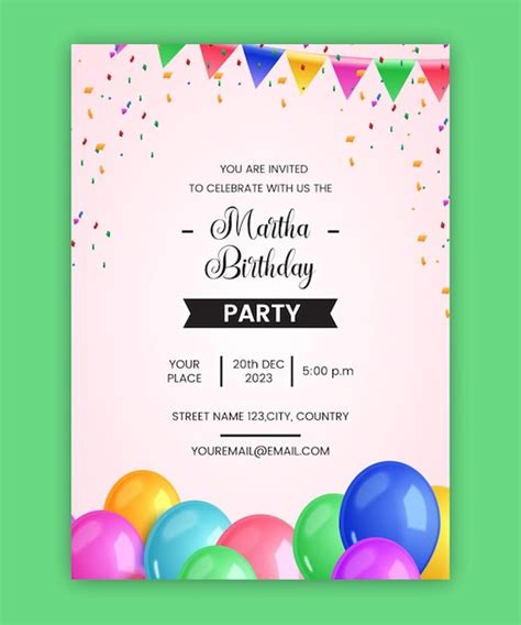 Premium Vector Birthday Party Invitation And Flyer Template