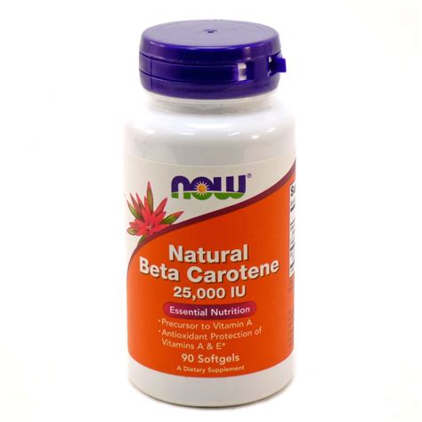 Beta Carotene Natural 25000 Iu By Now Foods 90 Softgels