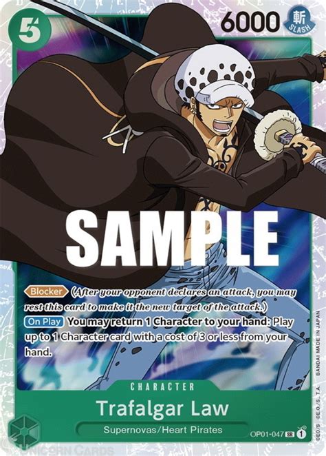 Op Trafalgar Law Super Rare English One Piece Tcg Card Unicorn