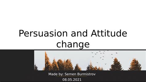 Pdf Persuasion And Attitude Change