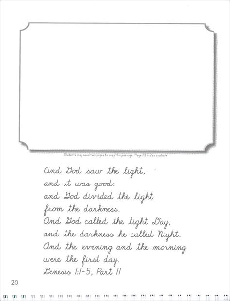 Copybook Cursive Book 1 Scripture And Poems Memoria Press