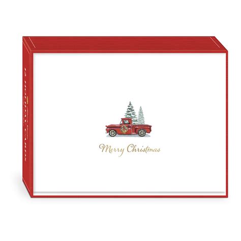 Holiday Red Truck Boxed Holiday Cards Punch Studio