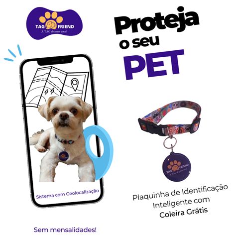 Localizador Rastreador Pingente Medalha Tag Pet Coleira GRÁTIS