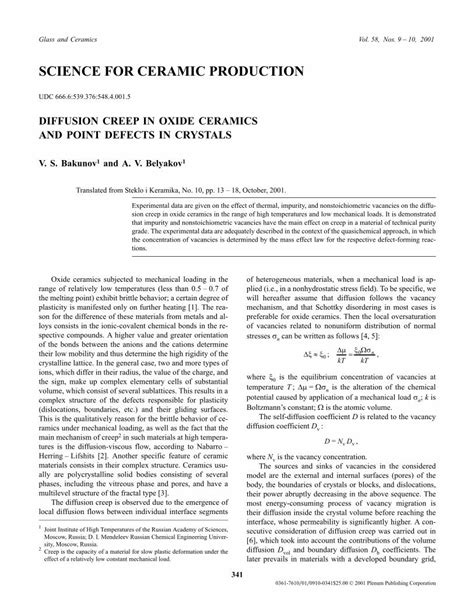 PDF Diffusion Creep In Oxide Ceramics And Point Defects In Crystals