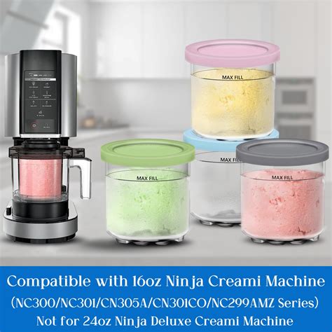 Creami Pints And Lids For Ninja 4 Pack Creamy Icecream Containers