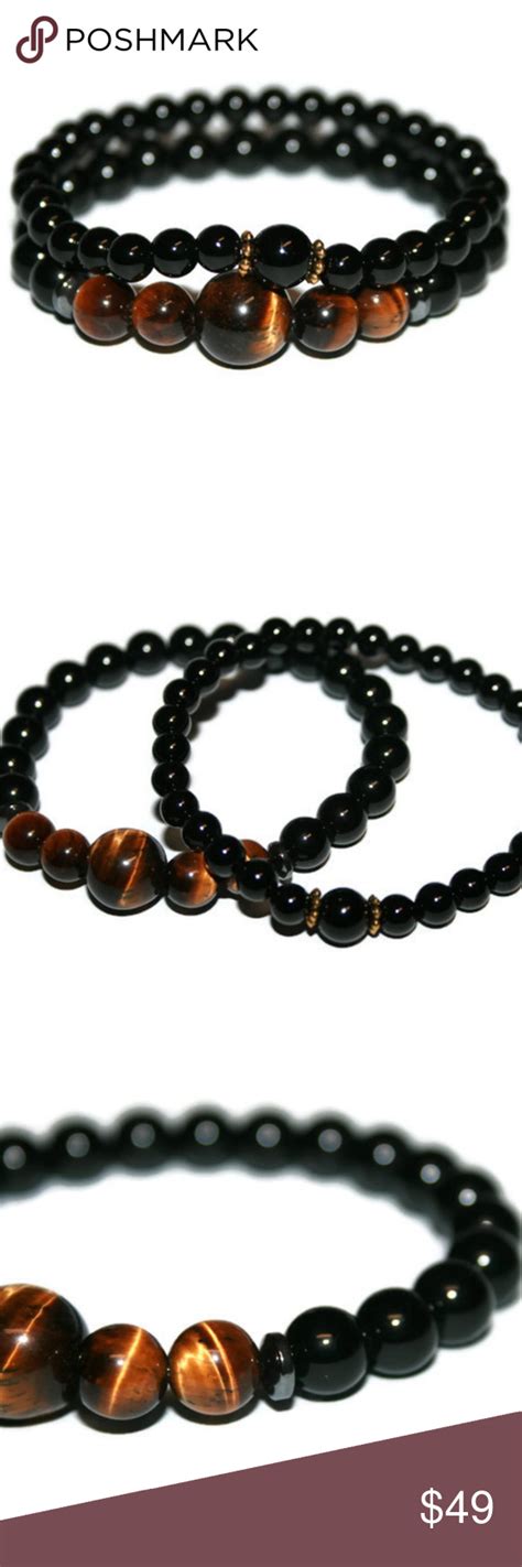 Onyx Tiger Eye Bracelet Set For Men Tiger Eye Bracelet Bracelet