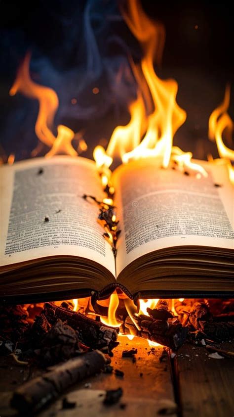 book fire flames glowing orange stock   royalty