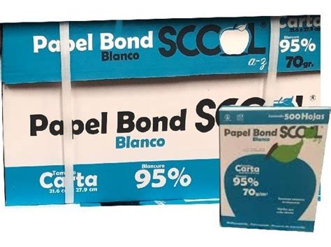 Papel Bond Scool Azul Carta Blanco Caja C 5000 Envío Gratis