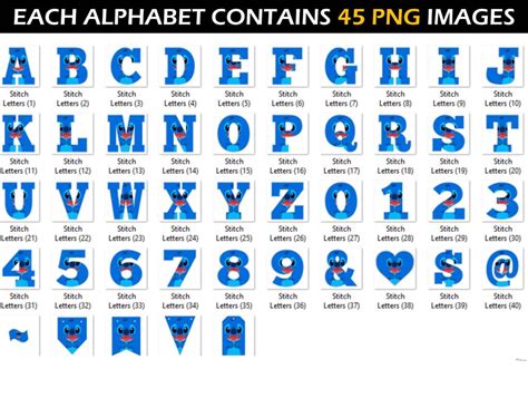 Stitch Alphabet Letters png - MR ALPHABETS