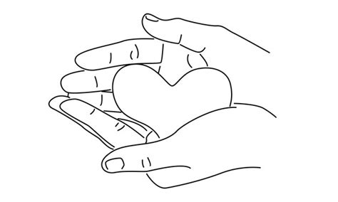 Premium Vector Line Art Of Hand Holding A Heart Symbol Vector