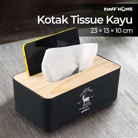 Jual Taffhome Kotak Tisu Kayu Tissue Box Dengan Holder Jakmall