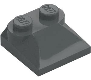 Lego Dark Stone Gray Slope X Curved With Curved End Brick