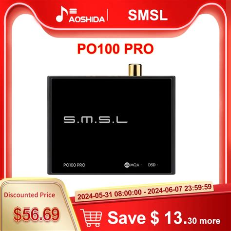 Smsl Po100 Pro Usb Digital Interface Mqa Decoding Xoms Xu316 Dsd64