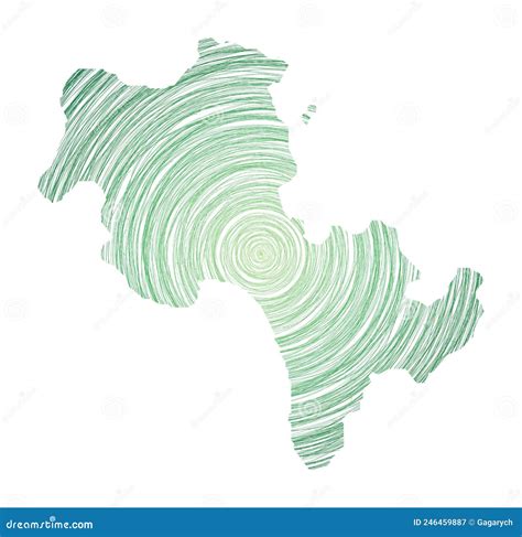 Koh Rong Map Filled With Concentric Circles Stock Vector