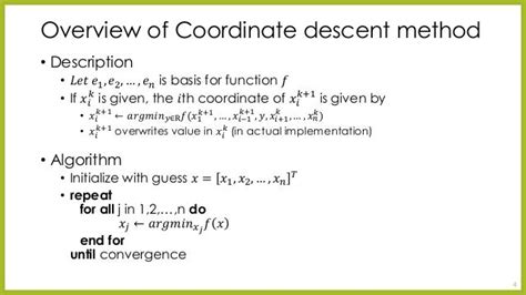 Coordinate Descent Method