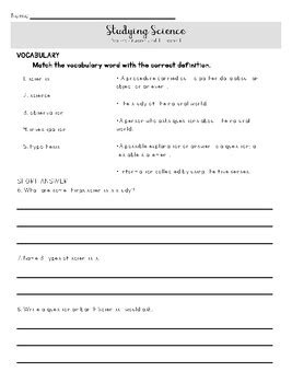 Science Fusion Grade Worksheets