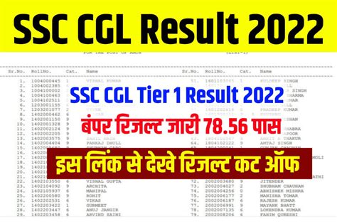 Ssc Cgl Tier Result Out Ssc Cgl Cutoff Marks