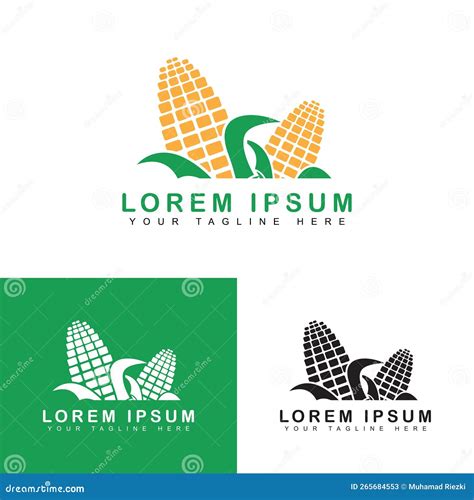 Corn Logo Design Illustration Vector In Flat Style Corn Farm Icon