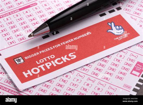 Lotto Hotpicks Blank Lottery Tickets And The Black Pen Placed On Top