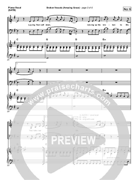 Broken Vessels Amazing Grace Sheet Music Pdf Hillsong Worship Praisecharts