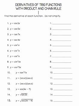 50 Derivative Of Trigonometric Functions Worksheet – Chessmuseum ...