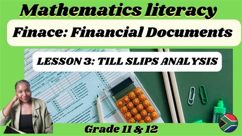 Grade 12 Maths Literacy Finance Financial Documents Till Slips Youtube