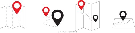 Map Location Symbols Set Mapping Icon Stock Vector Royalty Free