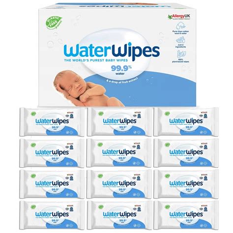 Chusteczki WaterWipes dla niemowląt dzieci nawilżane 12op x 60 szt