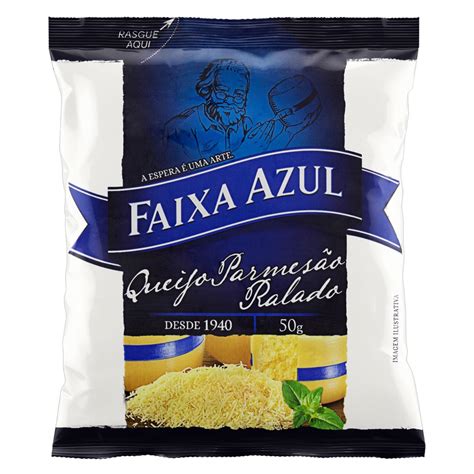 Queijo Parmesão Ralado Faixa Azul Pacote 50g Tateno Supermercado