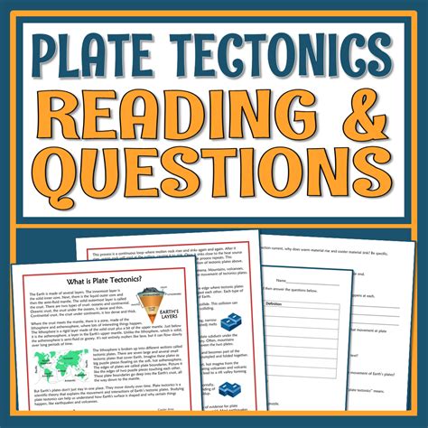 Plate Tectonics Reading Article And Worksheet Flying Colors Science