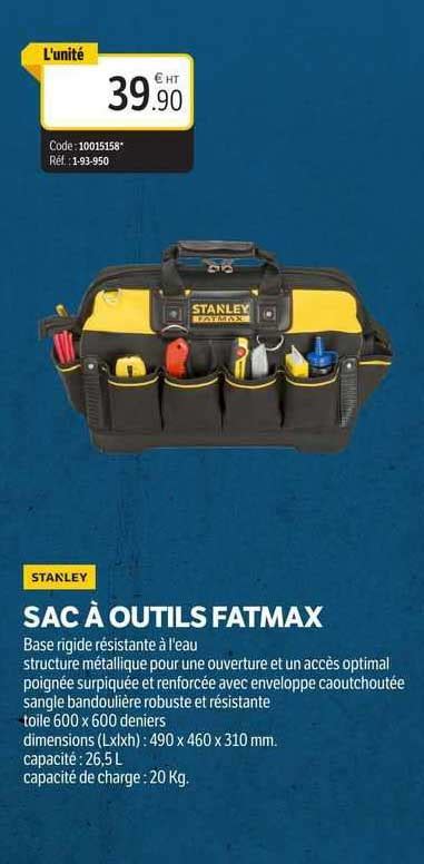 Promo Sac à Outils Fatmax Stanley chez DomPro iCatalogue fr