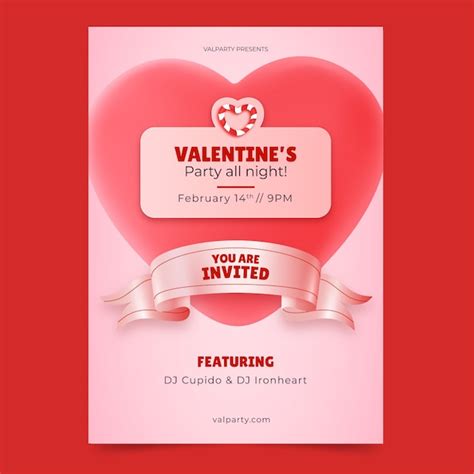 Free Vector | Valentine's day invitation template