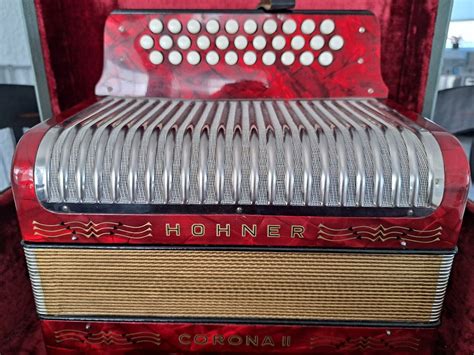 Hohner Corona Ii Gcf Accordion Red W Case Ebay