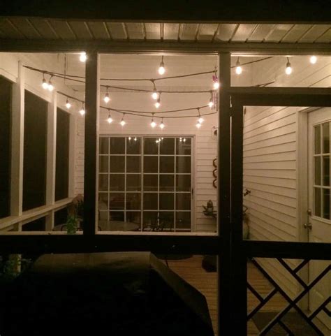 The Easiest Way to Hang String Lights on a Screened Porch