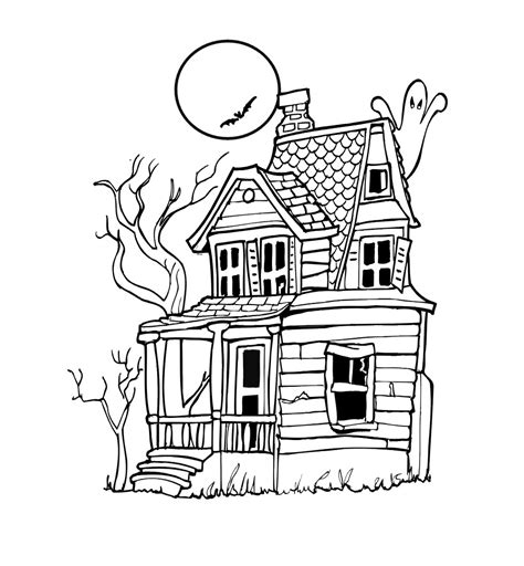 Free Printable Haunted House Coloring Pages For Kids