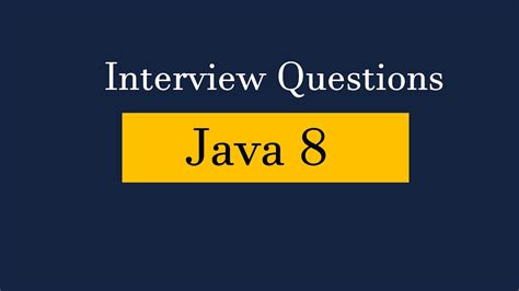 Java 8 Interview Questions Interview Preparation Youtube