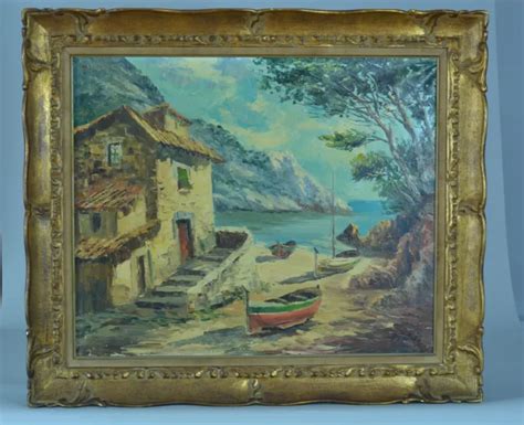 ANCIEN TABLEAU MARINE Bord De Mer Costa Del Sol Bateaux Luis FLOTATS