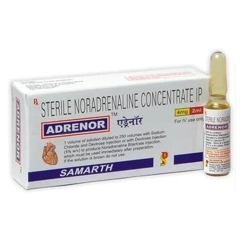 Mg Ml Adrenor Noradrenaline Injection Samarth Packaging Type