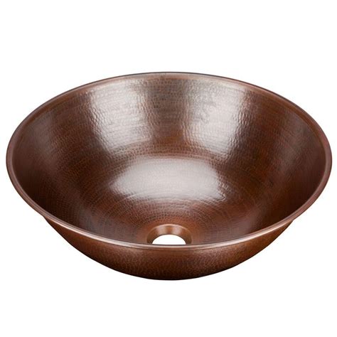 Sinkology Eddington 16 In Vessel Sink Handmade Pure Solid Copper In Aged Copper Brv 1606bc