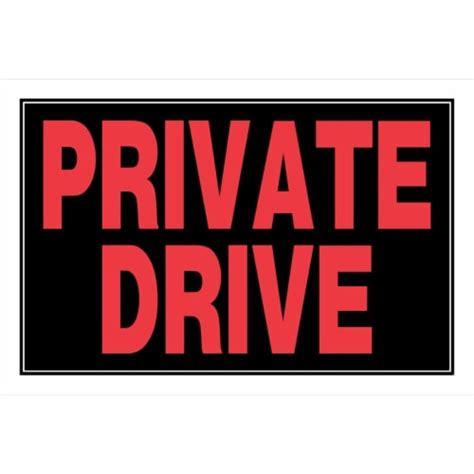 Hillman Group 8 X 12 In Red Black Plastic Private Drive Sign 1