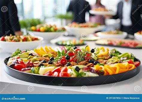 Catering Buffet Food. Delicious Colorful Vegetarian Appetizers Stock ...