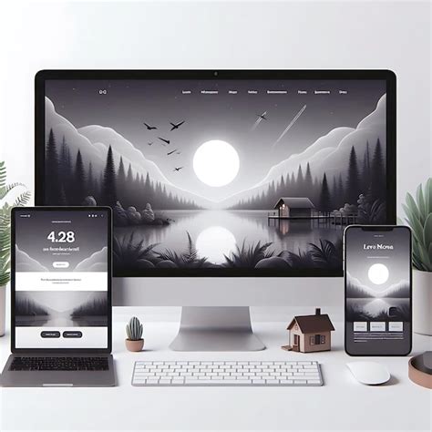 Premium Photo Simple Realistic Website Homepage Mockup