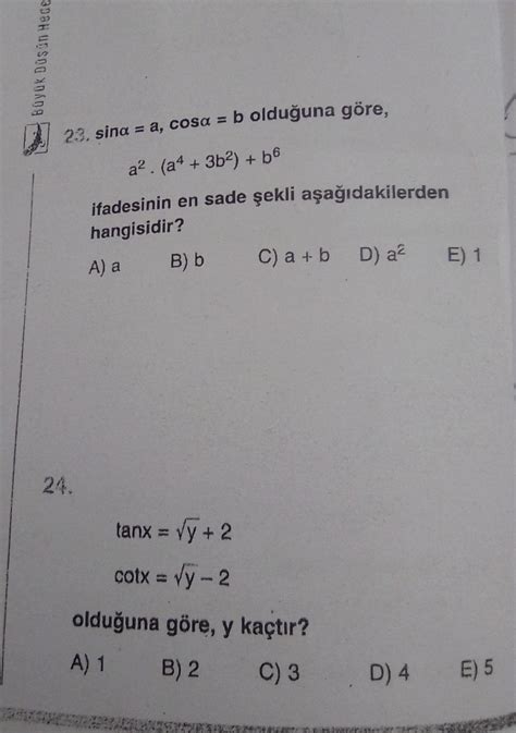 11 SINIF TRİGONOMETRİ SORUSU LÜTFEN AÇIKLAYARAK YAPIN GEREKSİZ CEVAP